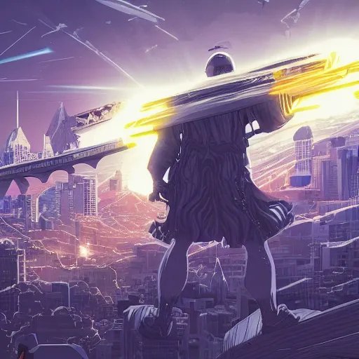 Image similar to the second coming of johnny sins by dan mumford, yusuke murata, makoto shinkai, ross tran, cosmic, heavenly, god rays, intricate detail, cinematic, 8 k, cel shaded, unreal engine, featured on artstation, pixiv, nazi propaganda