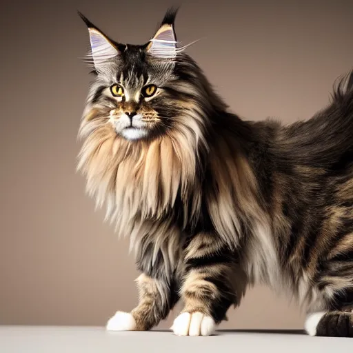 Prompt: a cute Maine coon cat with a tremendously huge fluffy tail pixiv bokeh high quality 8k award winning photograph