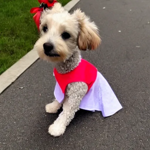 Prompt: a dog wearing a dress