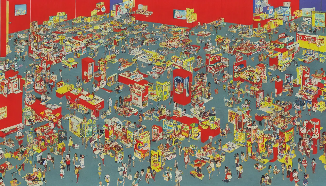 Image similar to Jollibee City, mixed media, by Tadanori Yokoo