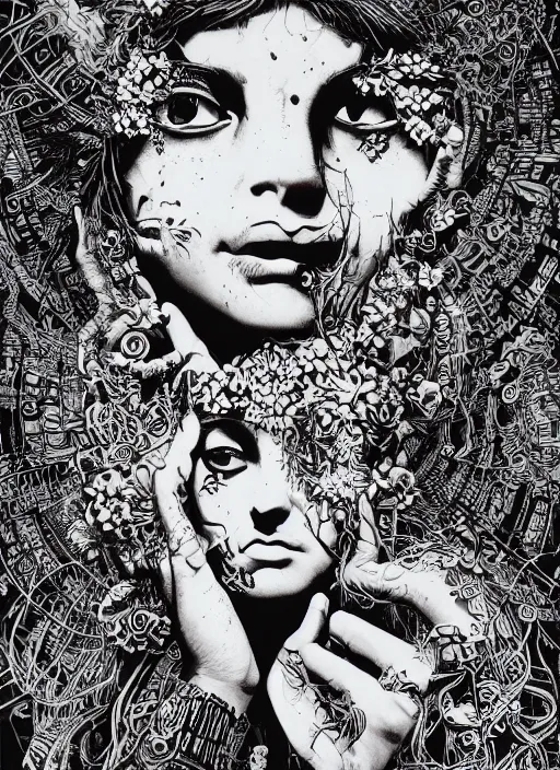 Image similar to Hippie goddess painting by Dan Hillier, trending on artstation, artstationHD, artstationHQ, 4k, 8k