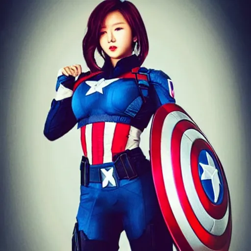 Prompt: hwasa as captain america