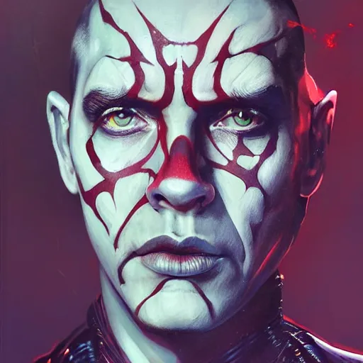 Image similar to dream portrait of Darth Maul, cameras, melting ,8k,by tristan eaton,Stanley Artgermm,Tom Bagshaw,Greg Rutkowski,Carne Griffiths, Ayami Kojima, Beksinski, Giger,trending on DeviantArt,face enhance,hyper detailed,minimalist,cybernetic, android, blade runner,full of colour W 1024