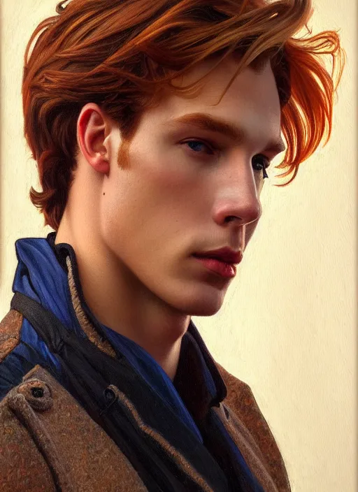 Prompt: oil portrait of jason blossom, intricate, elegant, highly detailed, lighting, painting, artstation, smooth, illustration, art by greg rutowski and alphonse mucha