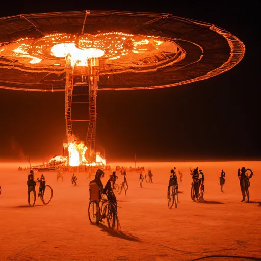 Image similar to photograph of a packed concert burning man on the surface of the moon