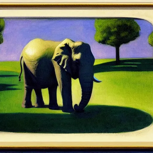 Image similar to elephant by Edward hopper