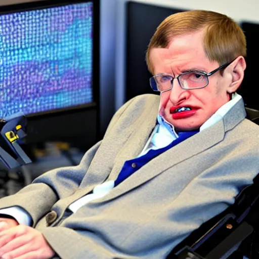 Prompt: Stephen Hawking computer virus