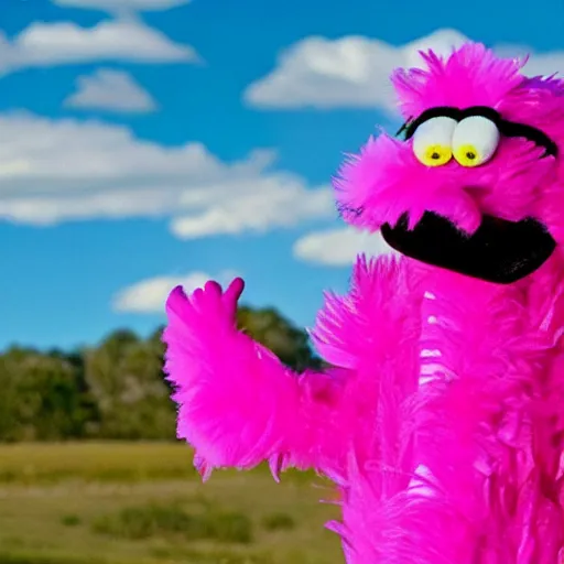 Image similar to hot pink feather boa muppet