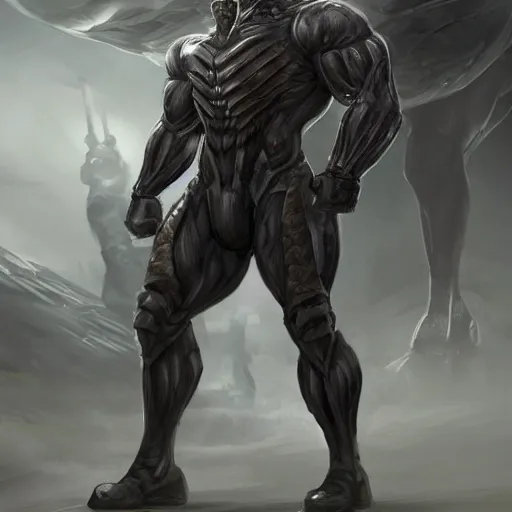 Image similar to a musclebound anthropomorphized horse with a magnificently muscular physique wearing a tight kevlar battle outfit standing guard at a facility, equine, anthro art, furaffinity, highly detailed, digital painting, artstation, sharp focus, game art, concept art, illustration, art by artgerm, greg rutkowski, wlop