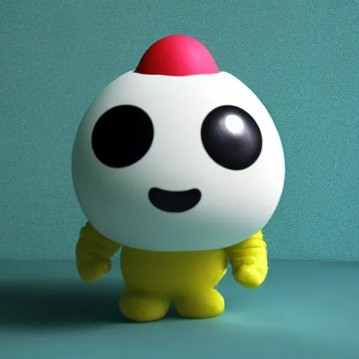 Image similar to 9 0 s cgi, 8 0 s cgi, cute character, big eyes, blob, toy, children's toy, mr. men