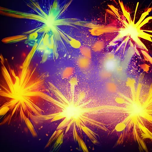 Image similar to poker cards fly through the air at a centered explosion of colorful powder on background by maxvanzwerg