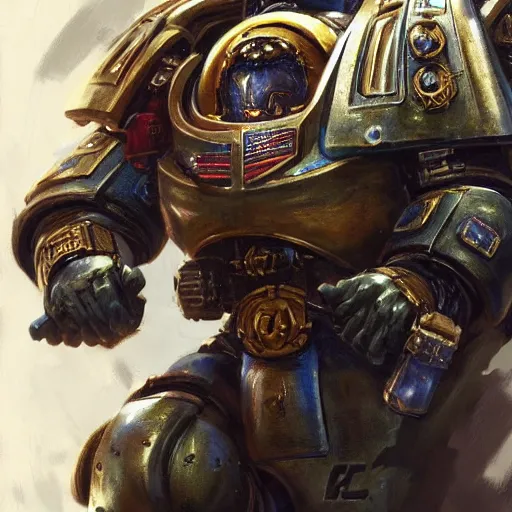 Image similar to Space Marine, closeup character art by Neil Roberts and Marc Lee and Vladimir Krisetskiy and Donato Giancola and Craig Mullins digital art, trending on artstation