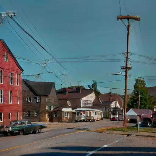 Image similar to backlit new england town in the 1 9 6 0 s beautiful octane render, 8 k detail