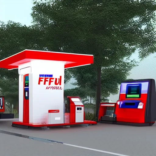 Prompt: mobile fuel station, futuristic art