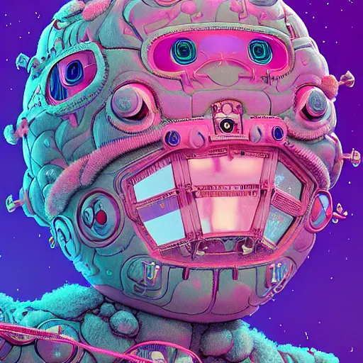 Image similar to a fluffy robot fractal:: by Martine Johanna and Simon Stålenhag and Chie Yoshii and Casey Weldon and Guillermo del toro :: ornate, dynamic, particulate, pastel colors, intricate, elegant, highly detailed, centered, artstation, smooth, sharp focus, octane render, 3d