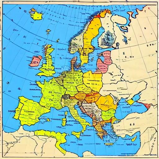 Image similar to map of europe with USSR highlighted, 1945