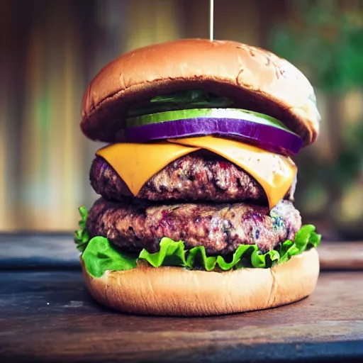 Prompt: burger, award winning photo