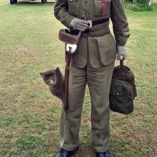 Image similar to cat dressed like british ww 2 soldier