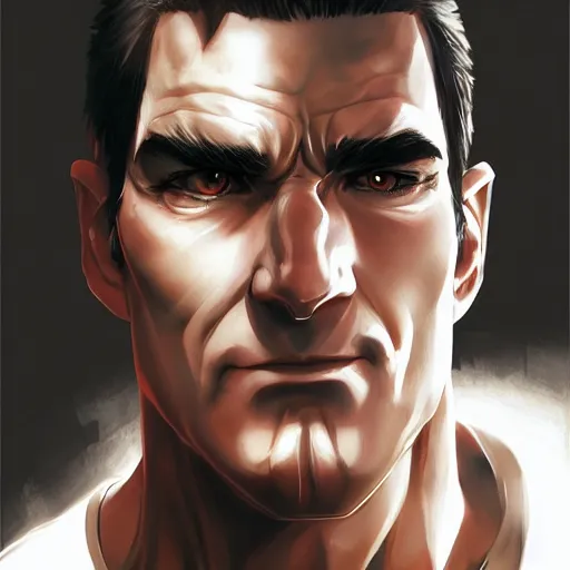 Image similar to An anime portrait of Henry Rollins, by Stanley Artgerm Lau, WLOP, Rossdraws, James Jean, Andrei Riabovitchev, Marc Simonetti, and Sakimichan, tranding on artstation