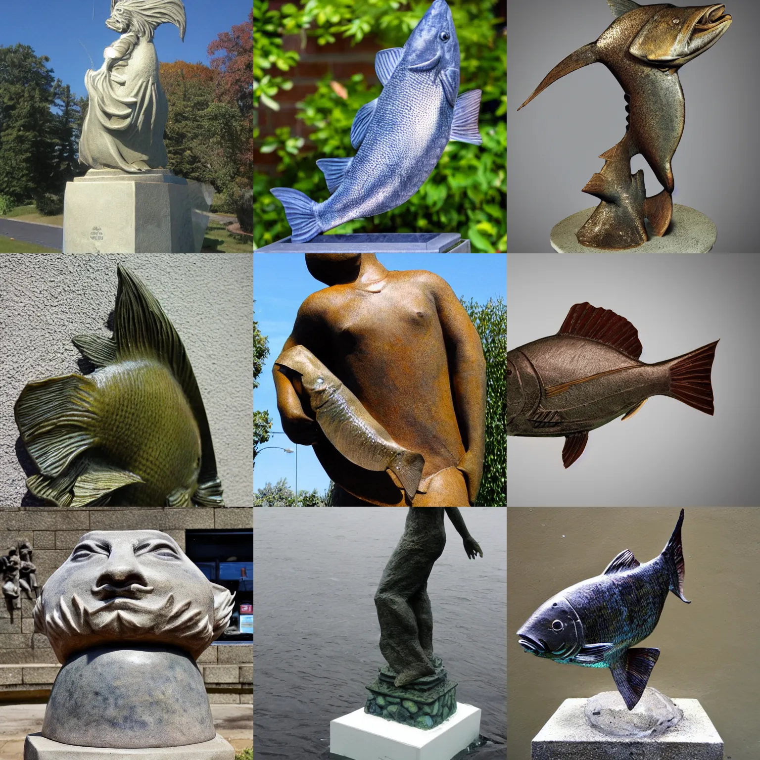 Image similar to fish, but it is a statue