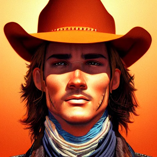 Prompt: cowboy portrait, 1800, colorful, dramatic lighting, detailed, intricate, elegant, highly detailed, digital painting, artstation, concept art, smooth, sharp focus, illustration