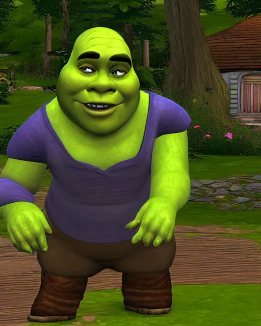 Image similar to shrek in the sims 3 has a problem