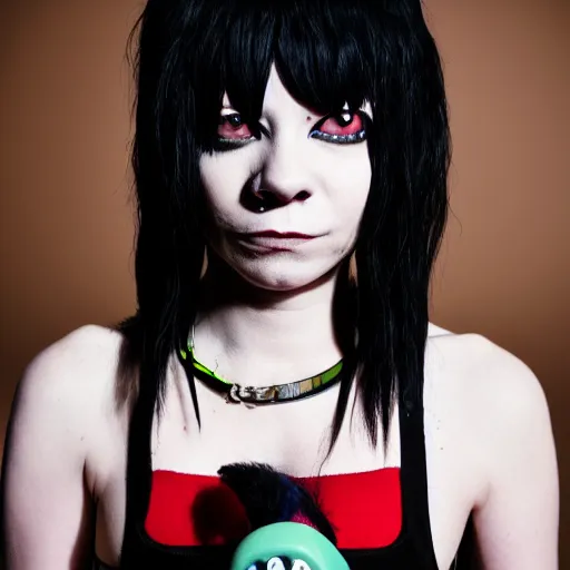 Image similar to Award winning portrait photography of Noodle from gorillaz as a human