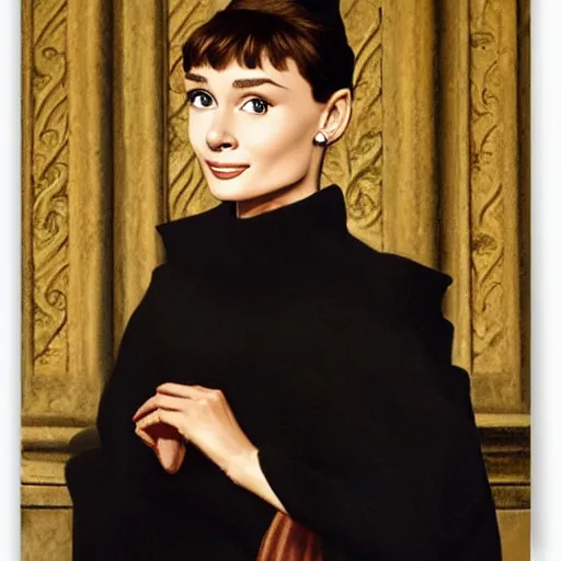 Image similar to audrey hepburn art by giovanni battista moroni