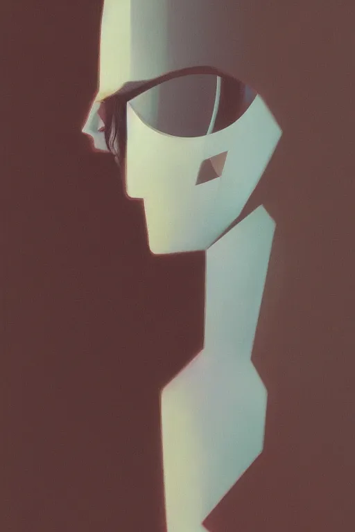 Image similar to woman wearing oculus and digital glitch head edward hopper and james gilleard, zdzislaw beksisnski, higly detailed