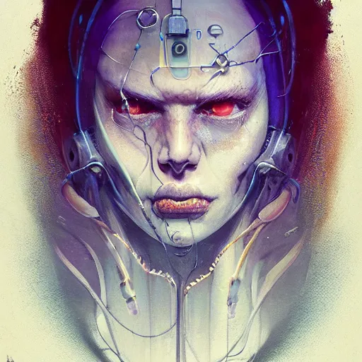 Prompt: portrait of a maniacal cybernetic serial killer, cyberpunk concept art by pete mohrbacher and seb mckinnon and beksinski and josan gonzales, digital art, highly detailed, intricate, sci-fi, sharp focus, Trending on Artstation HQ, deviantart, unreal engine 5, 4K UHD image