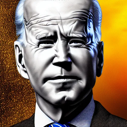 Prompt: joe biden portrait made out of galaxies, beautiful, cyborg, cinematic comic book art, realistic, highly detailed, octane render