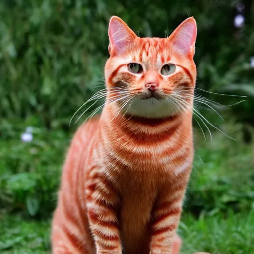 Image similar to red tabby cat with pink nose realistic