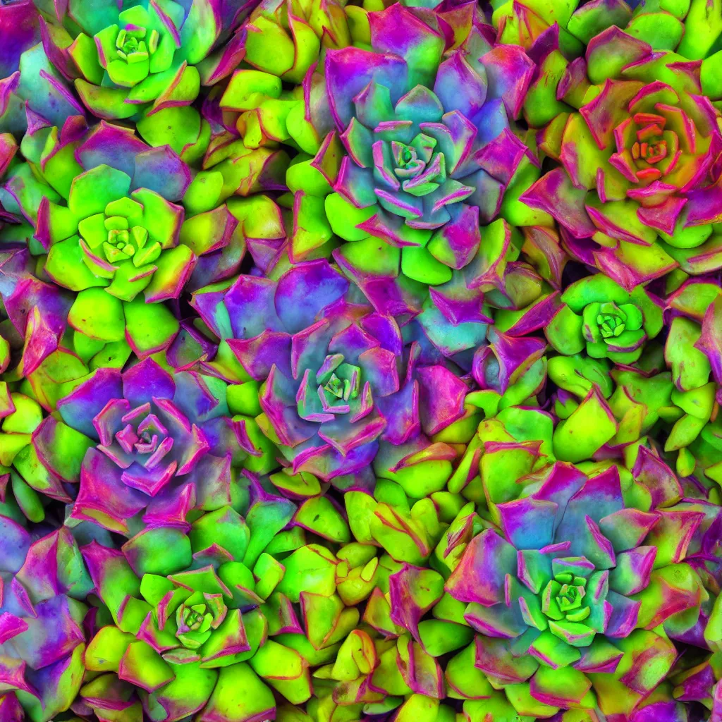 Prompt: psychedelic succulent