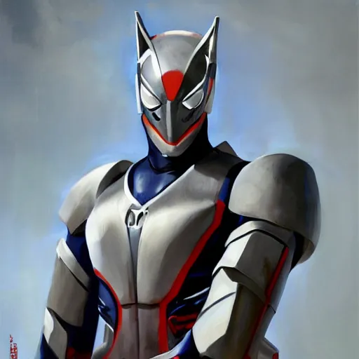 Image similar to greg manchess portrait painting of armored spiderman ultraman grey fox from metal gear cyborg gay japanese - american hybrid as overwatch character, medium shot, asymmetrical, profile picture, organic painting, sunny day, matte painting, bold shapes, hard edges, street art, trending on artstation, by huang guangjian and ail elvgren and sachin teng