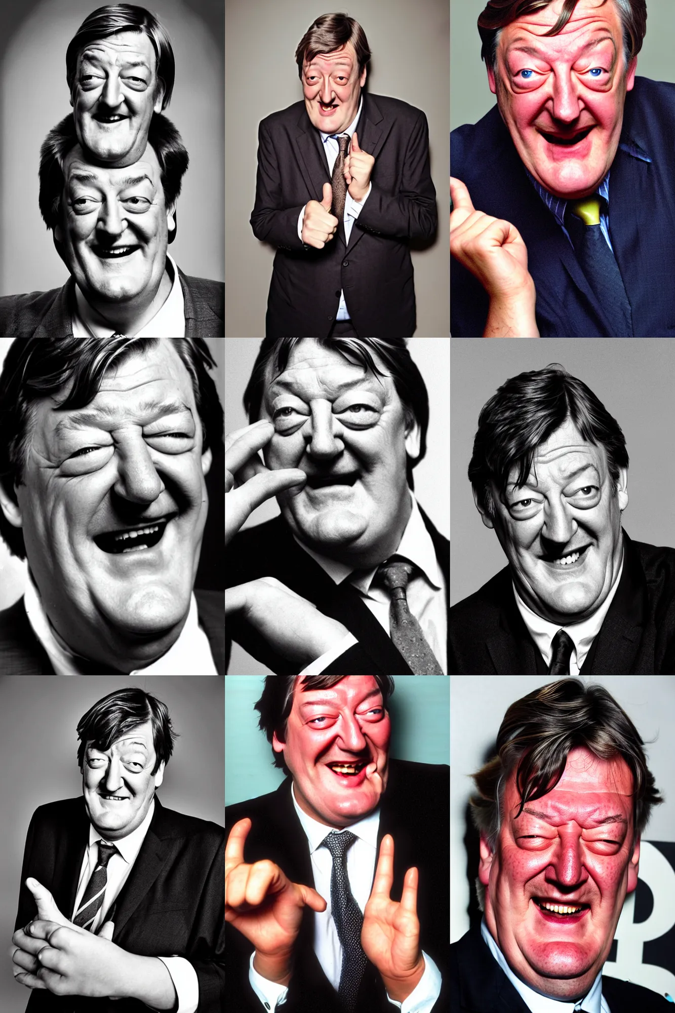 Prompt: stephen fry winking cheekily