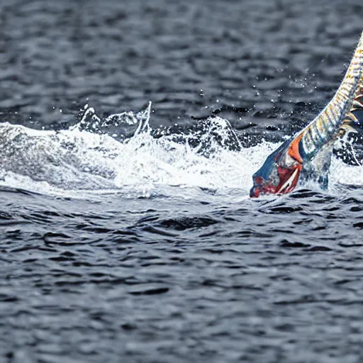 Prompt: national geographic professional photo of gyarados, award winning