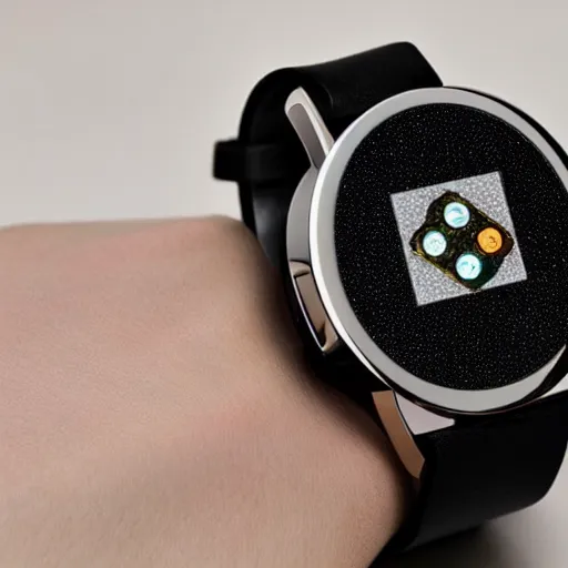 Image similar to a watch with an infinity mirror instead of a face