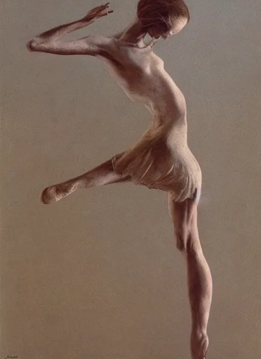 Prompt: ballerina fetal, painted by zdzislaw beksinski