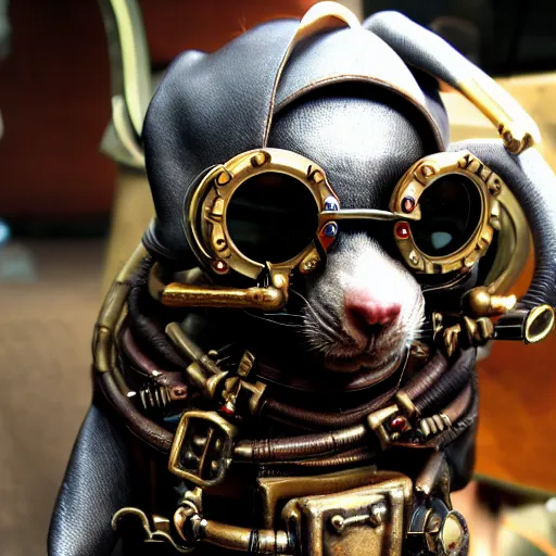 Prompt: a rat with steampunk googles, from Starcraft