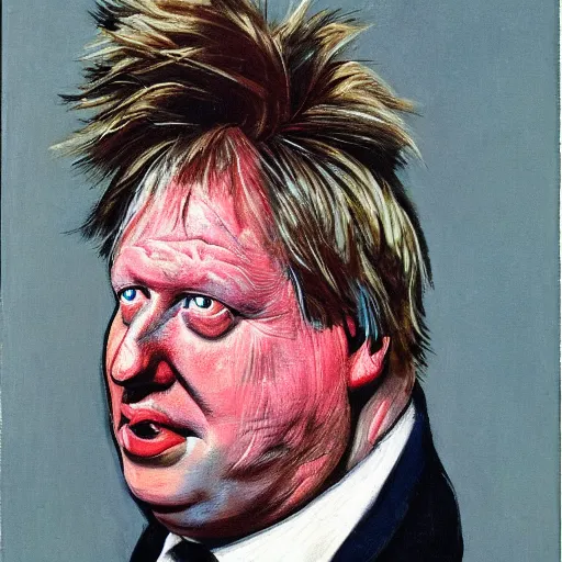 Image similar to francis bacon portrait of boris johnson