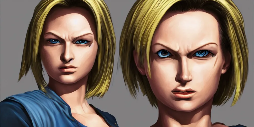 Image similar to android 18, hyper realism, 8k,