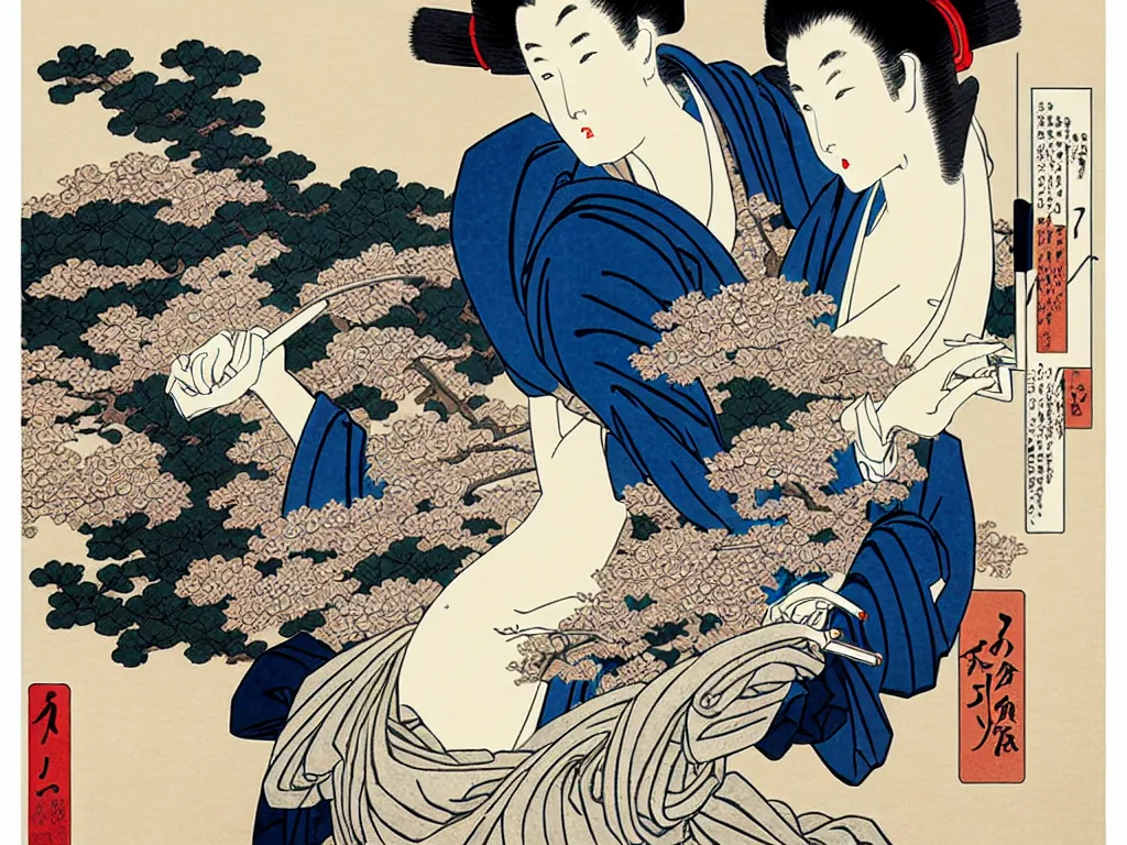 Prompt: fashion advertising campaign by hokusai, highly detailed, intricate