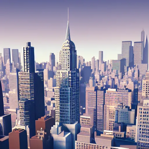 Prompt: miniature 3 d model of new york city skyline, 3 d render, octane render
