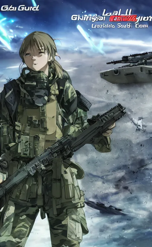 Prompt: girl, trading card front, future soldier clothing, future combat gear, realistic anatomy, war photo, professional, by ufotable anime studio, green screen, volumetric lights, stunning, military camp in the background, metal hard surfaces, generate realistic face, strafing attack plane, pretty eyes