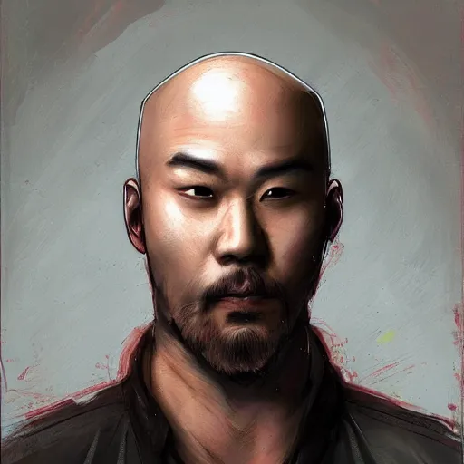 Image similar to bald asian guy with short beard by frank hong