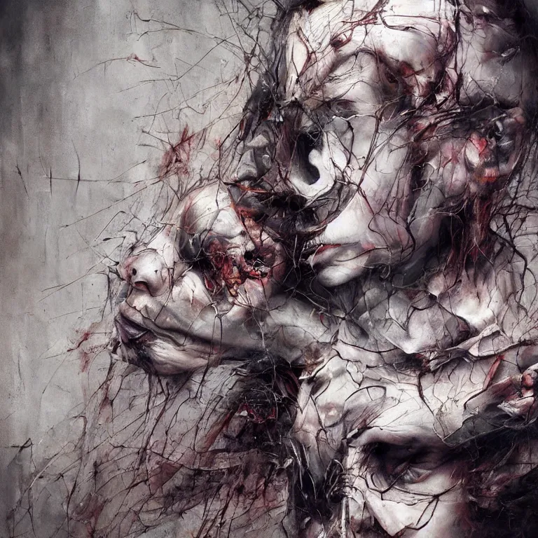 Image similar to tortured souls abstract painting by kevin spring, 3 d render, esao andrews, jenny saville, surrealism, dark art by james jean, ross tran, optical illusions, modern cubism
