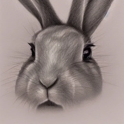 cute rabbit a pencil sketch