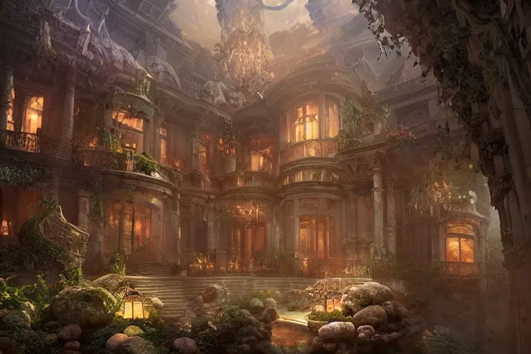 Prompt: the most amazing dream you ever had about mansion of elemental of air, hyper realistic, ambient lighting, concept art, intricate, hyper detailed, smooth, dynamic volumetric lighting, octane, cinematic
