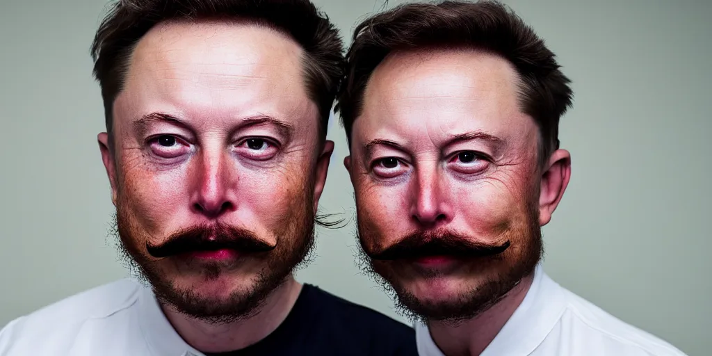 Image similar to toddler elon musk with long mustache and epic beard, 5 0 mm, studio lighting