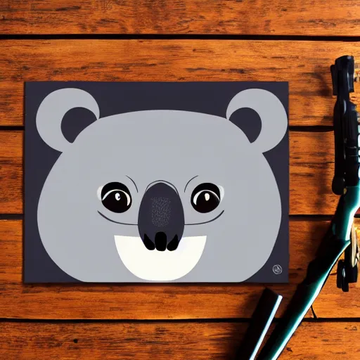 Prompt: koala ninja vector